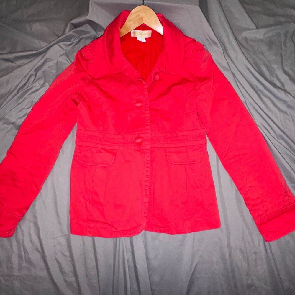 J.Crew Coral Cotton Jacket Lightweight Button Front Coat